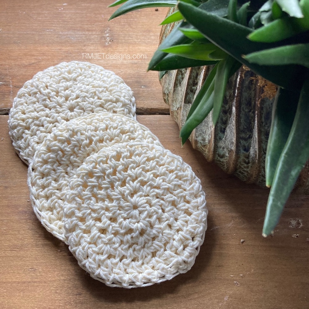 Set of 3 100% Hemp round face cloth | handmade vegan